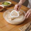 12inch 2 Pack Food Storage Container with Lid and Handle, Reusable 2 Compartments Pizza Slice Storage Container, Round Pie Carrier Leftover Pizza Keeper for Food Cake Cheesecake Tortilla Pastry view 3