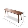 Yoluckea Oak Wood Dining Bench Classic Rectangle Table Bench Simple Elegant Solid 2-3 Seater Bench for Kitchen Dining Room Living Room Entrway(47.24"-Walnut) view 2