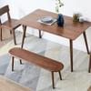 Yoluckea Oak Wood Dining Bench Classic Rectangle Table Bench Simple Elegant Solid 2-3 Seater Bench for Kitchen Dining Room Living Room Entrway(47.24"-Walnut) view 4
