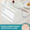 1.5mm Clear PVC Tablecloth Crystal Vinyl Table Cover Protector for Conference Table Buffet Table Patio Table Banquet Table Wooden Furniture Surface Protection Waterproof Non-slip 54x72" Trim for 70" view 4