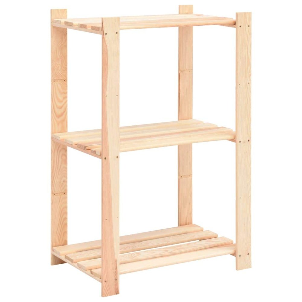 3-Tier Storage Shelving Rack Utility Shelf Multifunctional Pinewood Rack Narrow Shelving Unit Plant Stand Wood Corner Shelf Storage Organizer Shelf for Bathroom Kitchen Living Room, 23.6"x15"x35.4"