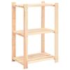 3-Tier Storage Shelving Rack Utility Shelf Multifunctional Pinewood Rack Narrow Shelving Unit Plant Stand Wood Corner Shelf Storage Organizer Shelf for Bathroom Kitchen Living Room, 23.6"x15"x35.4" view 1