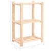 3-Tier Storage Shelving Rack Utility Shelf Multifunctional Pinewood Rack Narrow Shelving Unit Plant Stand Wood Corner Shelf Storage Organizer Shelf for Bathroom Kitchen Living Room, 23.6"x15"x35.4" view 2