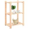 3-Tier Storage Shelving Rack Utility Shelf Multifunctional Pinewood Rack Narrow Shelving Unit Plant Stand Wood Corner Shelf Storage Organizer Shelf for Bathroom Kitchen Living Room, 23.6"x15"x35.4" view 3