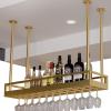 Ceiling Wine Wine Rack - Hanging Glass Rack, Bar Wrought Iron Display Stand, Bookshelf In The Corner Of The Living Room, Metal Floating Shelves For Restaurants, Easy To Install ( Size : 100*35*80cm ) view 3