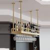Ceiling Wine Wine Rack - Hanging Glass Rack, Bar Wrought Iron Display Stand, Bookshelf In The Corner Of The Living Room, Metal Floating Shelves For Restaurants, Easy To Install ( Size : 100*35*80cm ) view 4