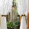 AZIMUZIXI White Lace Sheer Curtains with Ripple Edge Design for Bedroom Rod Pocket Floral Sheer Drapes for Living Room Window Treatments Panels Voile Curtains for Wedding,1 Sheer Panel W49''x L47'' view 1