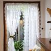 AZIMUZIXI White Lace Sheer Curtains with Ripple Edge Design for Bedroom Rod Pocket Floral Sheer Drapes for Living Room Window Treatments Panels Voile Curtains for Wedding,1 Sheer Panel W49''x L47'' view 2