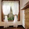 AZIMUZIXI White Lace Sheer Curtains with Ripple Edge Design for Bedroom Rod Pocket Floral Sheer Drapes for Living Room Window Treatments Panels Voile Curtains for Wedding,1 Sheer Panel W49''x L47'' view 3