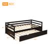 Merax Wooden Daybed Frame Twin Size,Daybed with Trundle for Bedroom Living Room,Twin (Espresso) view 2