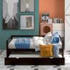 Merax Wooden Daybed Frame Twin Size,Daybed with Trundle for Bedroom Living Room,Twin (Espresso) view 4