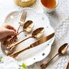 50 Piece Gold Silverware Set for 10 Palace Style 18/10 Stainless Steel Flatware Sets Kitchen Wedding Halloween Cutlery Utensil Set Delicate Luxury Spoons Forks Knifes Tableware Set view 2