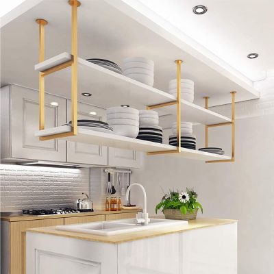 Pipi Zhu Ceiling Floating Shelves - Hanging Bookshelf, Modern Wrought Iron Display Stand, Corner Shelves for Wall, Bar Bedroom Kitchen Wall Mounted Plant Stand/Wall Decor (Size : 100 * 30 * 80cm)