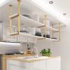Pipi Zhu Ceiling Floating Shelves - Hanging Bookshelf, Modern Wrought Iron Display Stand, Corner Shelves for Wall, Bar Bedroom Kitchen Wall Mounted Plant Stand/Wall Decor (Size : 100 * 30 * 80cm) view 1