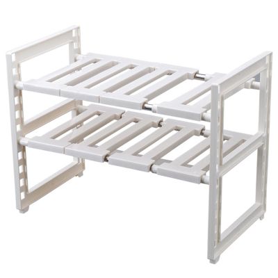 LFFH Under Sink Organizer, Organizer Under Bathroom Storage Rack with Hooks Hanging Cup Dividers Multi-Purpose Storage Shelf LYWY (Color : White 1, Size : 47x27.5x40cm)