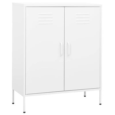 vidaXL Storage Cabinet White 31.5"x13.8"x40" Steel