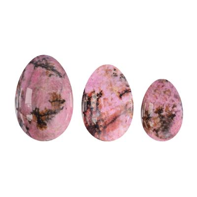 MYMEO Natural Rhodonite Yoni Egg Drilled Jade Ball Set Natural Stone Jade Egg Massager,Undrilled Eggs