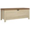vidaXL Sonoma Oak Storage Box with Cushion Top - Space Saving Living Room Furniture, Engineered Wood, Faux Leather - 41.3"x15.7"x17.7" (D/W/H) view 1