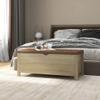 vidaXL Sonoma Oak Storage Box with Cushion Top - Space Saving Living Room Furniture, Engineered Wood, Faux Leather - 41.3"x15.7"x17.7" (D/W/H) view 2