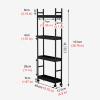 ERRULAN Kitchen Racks and Shelves for Storage, 4 Tier Slim Rolling Storage Cart with Wheel, Heavy-Duty Metal Narrow Shelf Tower, Black view 2