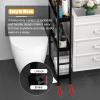 ERRULAN Kitchen Racks and Shelves for Storage, 4 Tier Slim Rolling Storage Cart with Wheel, Heavy-Duty Metal Narrow Shelf Tower, Black view 4
