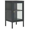 vidaXL Modern Sideboard in Anthracite - Durable Steel and Tempered Glass Construction - Adjustable Shelf and Feet - Easy Assembly - Stylish Storage Solution view 1