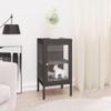 vidaXL Modern Sideboard in Anthracite - Durable Steel and Tempered Glass Construction - Adjustable Shelf and Feet - Easy Assembly - Stylish Storage Solution view 2