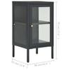 vidaXL Modern Sideboard in Anthracite - Durable Steel and Tempered Glass Construction - Adjustable Shelf and Feet - Easy Assembly - Stylish Storage Solution view 3