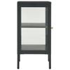 vidaXL Modern Sideboard in Anthracite - Durable Steel and Tempered Glass Construction - Adjustable Shelf and Feet - Easy Assembly - Stylish Storage Solution view 4