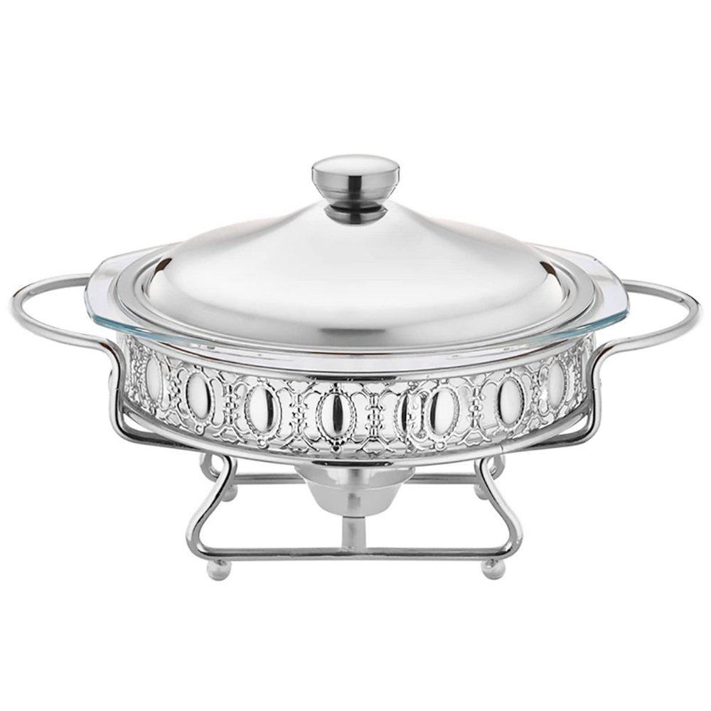 XQKXHZ Chef Chafing Dish Buffet Set, Stainless Steel Chafer and Buffet Warmers Sets, Catering Buffet Mini Hot Pot Outdoor Picnic Household Christmas,Silver