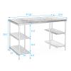 Bituman Home Office Desk, Computer Desk with 4 Shelves Simple Wooden Study Writing Desk Laptop PC Workstation with Steel Frame, for Home, Office, Bedroom, Study, Living Room view 2