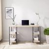 Bituman Home Office Desk, Computer Desk with 4 Shelves Simple Wooden Study Writing Desk Laptop PC Workstation with Steel Frame, for Home, Office, Bedroom, Study, Living Room view 3