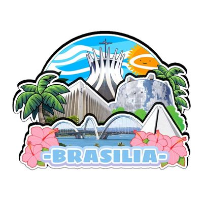 Brasilia Brazil Fridge Magnet Wooden Magnet Art Souvenirs Creative Collection Handmade Travel Home Office Gifts Landscape Refrigerator Decor 1041
