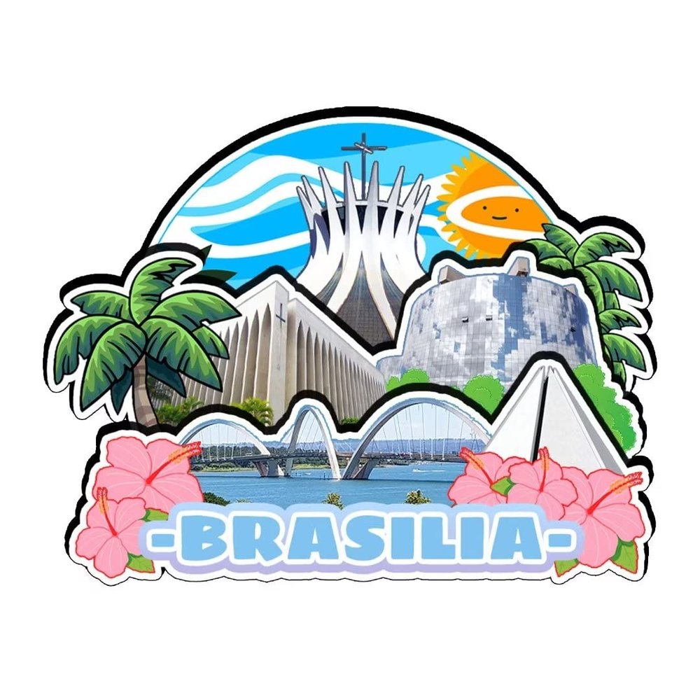 Brasilia Brazil Fridge Magnet Wooden Magnet Art Souvenirs Creative Collection Handmade Travel Home Office Gifts Landscape Refrigerator Decor 1041