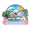 Brasilia Brazil Fridge Magnet Wooden Magnet Art Souvenirs Creative Collection Handmade Travel Home Office Gifts Landscape Refrigerator Decor 1041 view 1