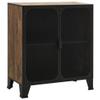 vidaXL ic Brown Storage Cabinet - Strong Metal and MDF Construction, Double Mesh Doors, Easy to Clean, Ample Space for Books, DVDs and More, Ideal for Living Room or Bedroom view 1