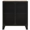 vidaXL ic Brown Storage Cabinet - Strong Metal and MDF Construction, Double Mesh Doors, Easy to Clean, Ample Space for Books, DVDs and More, Ideal for Living Room or Bedroom view 4