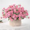 HXSCOO Pink Artificial Flowers Bridal Bouquet in vase on Wedding Table Autumn Decoration Autumn Silk Flower Rose Carnation Fake Plant (Color : Light Brown) view 2