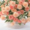 HXSCOO Pink Artificial Flowers Bridal Bouquet in vase on Wedding Table Autumn Decoration Autumn Silk Flower Rose Carnation Fake Plant (Color : Light Brown) view 3