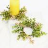 MISNODE 4 Pack Christmas Candle Rings, Artificial Eucalyptus Candle Holder Rings Wreath with Gold Berries, Mini Votive Pillar Candle Holder Candle Garland for Xmas Wedding Party Table Home Decor view 4