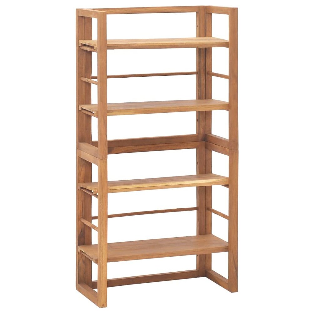 vidaXL Solid Teak Wood Shelving Unit 23.6"x11.8"x47.2"  Adjustable Shelves - Colonial Style - Indoor Storage - Ideal for Home & Office Use - Brown'