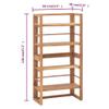 vidaXL Solid Teak Wood Shelving Unit 23.6"x11.8"x47.2"  Adjustable Shelves - Colonial Style - Indoor Storage - Ideal for Home & Office Use - Brown' view 2