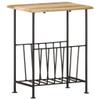 vidaXL Multifunctional Magazine Rack and Side Table - Solid Mango Wood and Steel Design - Storage for Magazines and Other Items - 15.7"x11.8"x19.7" view 1