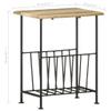 vidaXL Multifunctional Magazine Rack and Side Table - Solid Mango Wood and Steel Design - Storage for Magazines and Other Items - 15.7"x11.8"x19.7" view 2