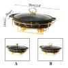 XQKXHZ Chafing Dish Buffet Set, Ceramics Chafer with Imitation Marble Finish, Chafer and Buffet Warmer Set for Buffet Weddings, Parties, Banquets, Catering Events,Christmas,Halloween,Black,A view 2