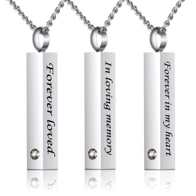 SHEIL 3ps Long Strip Cremation Ashes Memorial Jewelry Charm's Men and Women Keepsake Urn Necklace Can Hold Ashes Pendant,2