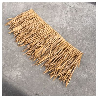 NAKAN Artificial Palm Thatch Rolls Mexican Style Straw Thatch Roofing Duck Boat Blinds Grass for Tiki Bar Hut Fence Party Decoration Patio Umbrella Cover(Size:0.5x1m/19x39in,Color:Yellow)