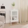 vidaXL - Modern White Sideboard with Tempered Glass Doors and Adjustable Shelves, Sturdy Metal Construction, Suitable for Home and Office Decor view 2