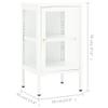 vidaXL - Modern White Sideboard with Tempered Glass Doors and Adjustable Shelves, Sturdy Metal Construction, Suitable for Home and Office Decor view 3