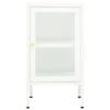 vidaXL - Modern White Sideboard with Tempered Glass Doors and Adjustable Shelves, Sturdy Metal Construction, Suitable for Home and Office Decor view 4